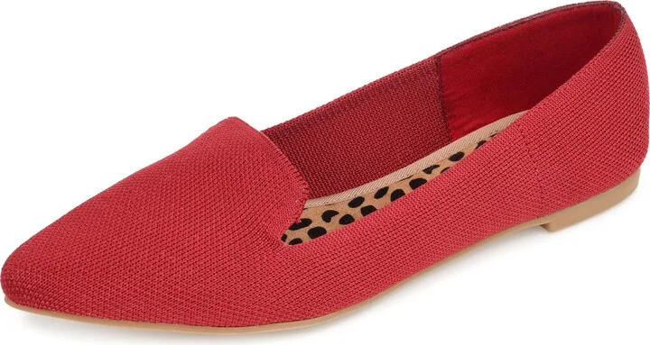 Journee Collection Womens Comfort Foam™ Vickie Flat Red 6 M