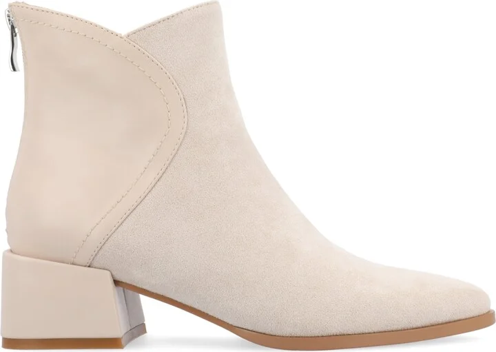 Journee Collection Women's Consuello Two Tone Pointed Toe Block Heel Booties - Image 2