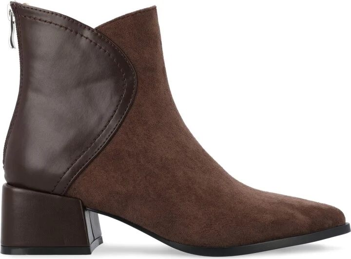 Journee Collection Women's Consuello Two Tone Pointed Toe Block Heel Booties - Image 10
