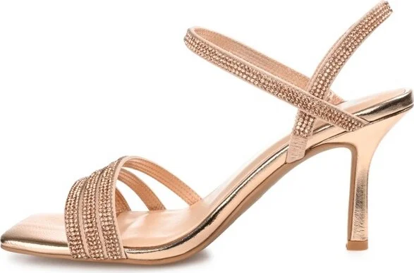 Journee Collection Women's Coraa Open Toe Mid Stiletto Pumps Bronze - Image 4
