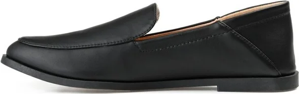 Journee Collection Women's Corinne Slip On Almond Toe Loafer Flats Black - Image 2