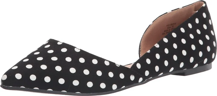 Journee Collection Womens Cortni Flat Black Dot 6.5 W