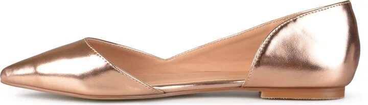 Journee Collection Womens Cortni Flat Rose Gold 6 M