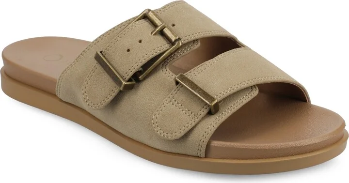 Journee Collection Women's Cosette Double Strap Flat Sandals