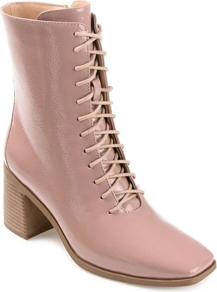 Journee Collection Women's Covva Inside Zip Stacked Heel Booties Rose