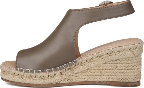 Journee Collection Women's Crew Wedge Heel Espadrille Sandals Blue - Image 3