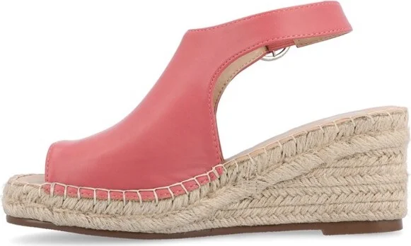 Journee Collection Women's Crew Wedge Heel Espadrille Sandals Blue - Image 4