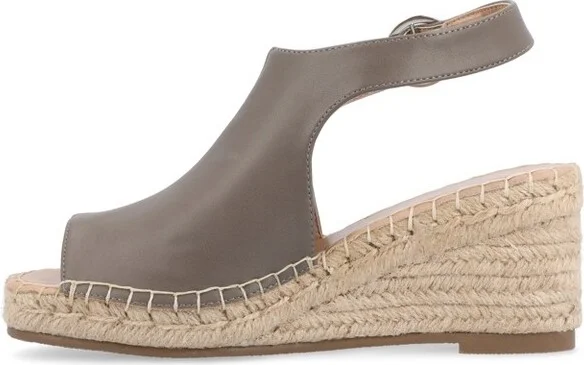 Journee Collection Women's Crew Wedge Heel Espadrille Sandals Blue - Image 7