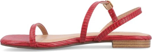 Journee Collection Women's Crishell Textured Material Sling Back Stacked Heel Sandals Green - Image 3