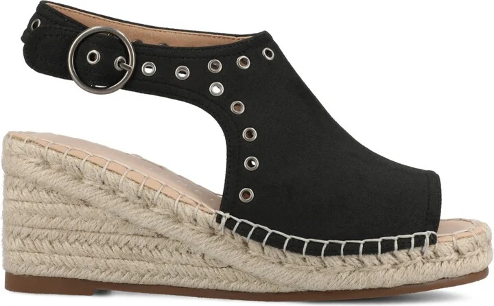 Journee Collection Women's Crisie Peep Toe Espadrille Wedge Sandals - Image 2