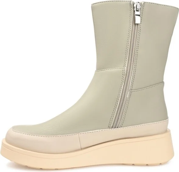 Journee Collection Women's Cristen Inside Zip Platform Booties Olive - Image 2