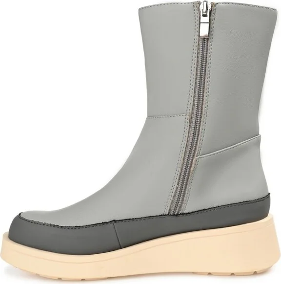 Journee Collection Women's Cristen Inside Zip Platform Booties Olive - Image 4