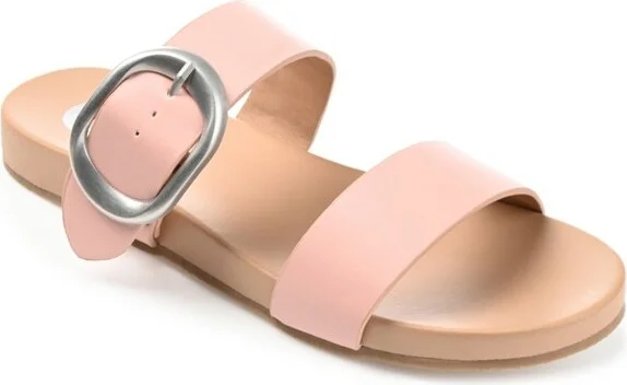 Journee Collection Womens Crysta Tru Comfort Foam Slide Flat Sandals Rose 6.5