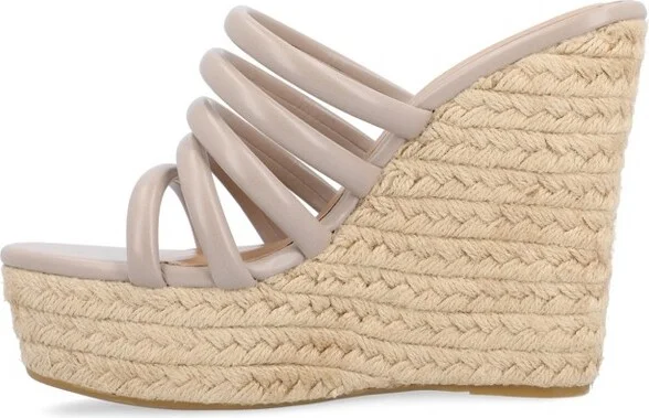 Journee Collection Women's Cynthie Slip On Espadrille Wedge Sandals Tan - Image 3