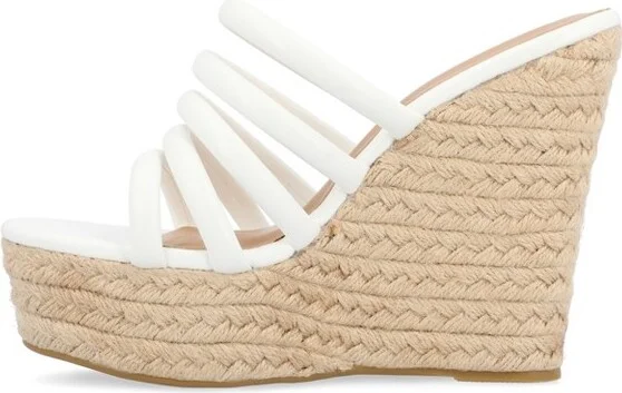 Journee Collection Women's Cynthie Slip On Espadrille Wedge Sandals Tan - Image 4