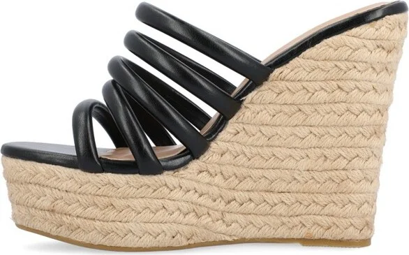 Journee Collection Women's Cynthie Slip On Espadrille Wedge Sandals Tan - Image 7