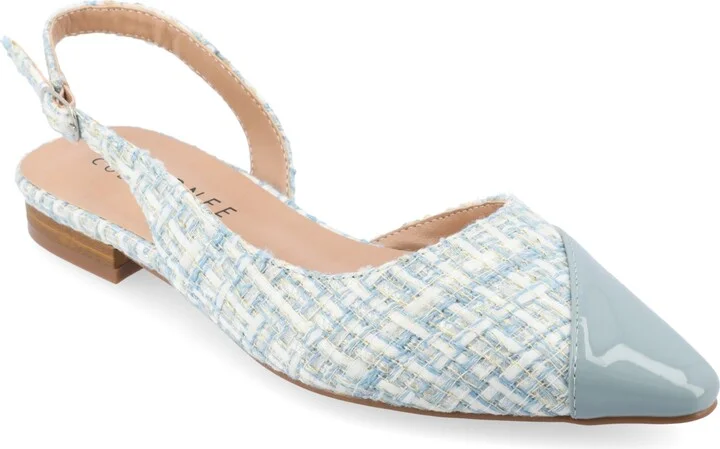 Journee Collection Women's Daphnne Slingback Pointed Cap Toe Flats