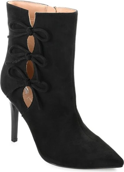 Journee Collection Womens Deandra Tru Comfort Foam Inside Zip Stiletto Booties Black 11