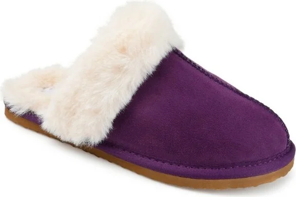 Journee Collection Womens Delanee Tru Comfort Foam Slip On Mules Round Toe Slippers Purple 6