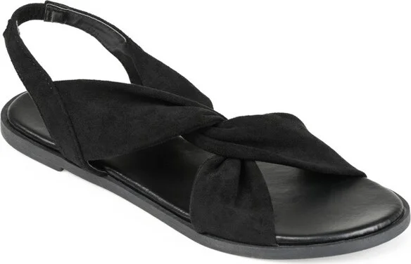 Journee Collection Womens Deleece Tru Comfort Foam Sling Back Low Block Heel Sandals Black 6.5