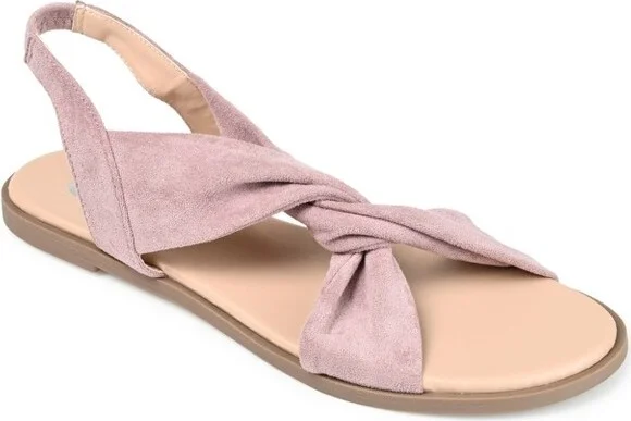 Journee Collection Womens Deleece Tru Comfort Foam Sling Back Low Block Heel Sandals Purple 7.5