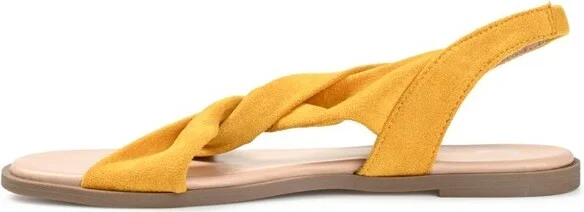 Journee Collection Womens Deleece Tru Comfort Foam Sling Back Low Block Heel Sandals Yellow 6.5 - Image 2