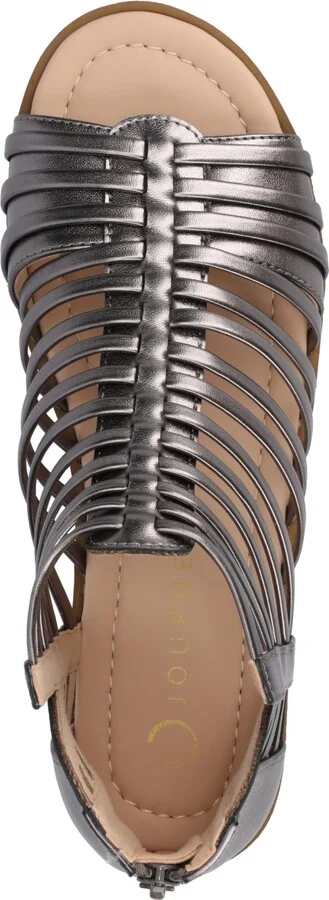 Journee Collection Women's Delilah Gladiator Sliver Wedge Sandals - Image 4