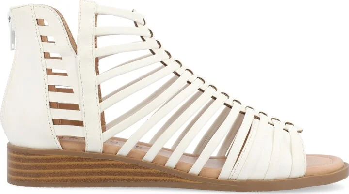 Journee Collection Women's Delilah Gladiator Sliver Wedge Sandals - Image 10