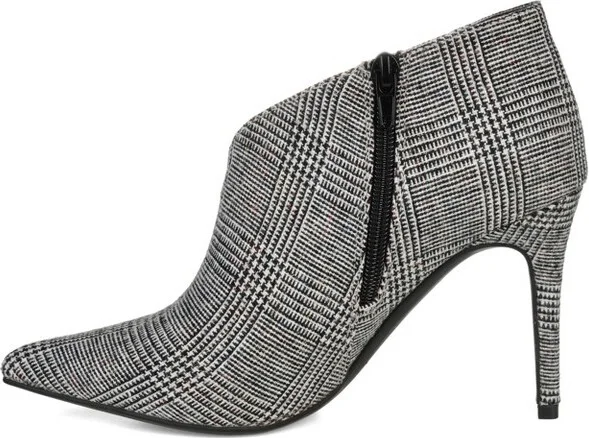 Journee Collection Women's Demmi Inside Zip Stiletto Booties Plaid - Image 2