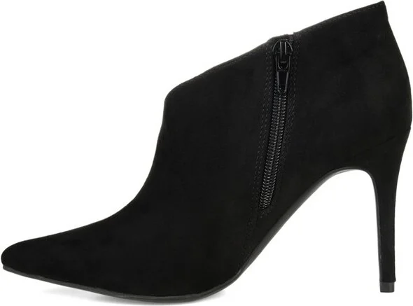Journee Collection Women's Demmi Inside Zip Stiletto Booties Plaid - Image 4