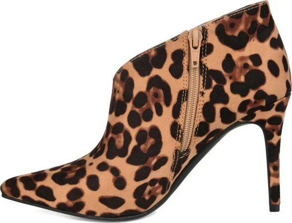 Journee Collection Women's Demmi Inside Zip Stiletto Booties Plaid - Image 5