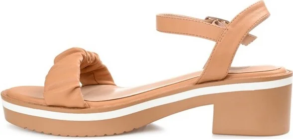 Journee Collection Womens Dexxla Buckle Ankle Strap Low Platform Sandals Tan 11 - Image 2
