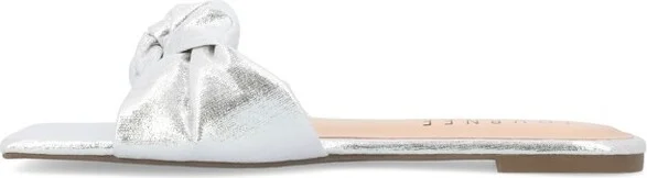 Journee Collection Women's Dianah Slip On Slide Flat Sandals Silver - Image 2