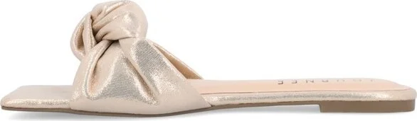 Journee Collection Women's Dianah Slip On Slide Flat Sandals Silver - Image 3