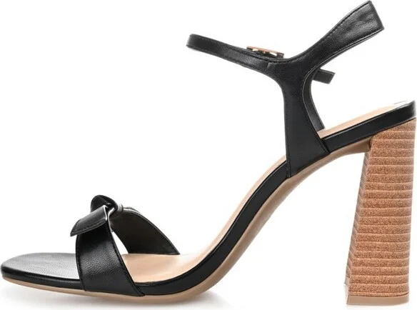 Journee Collection Womens Dianne Tru Comfort Foam Open Square Toe Stacked Heel Sandals Black 8.5 - Image 2