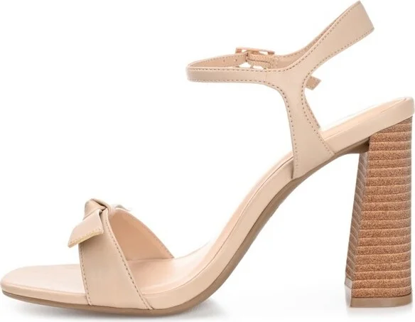Journee Collection Womens Dianne Tru Comfort Foam Open Square Toe Stacked Heel Sandals Nude 9.5 - Image 2