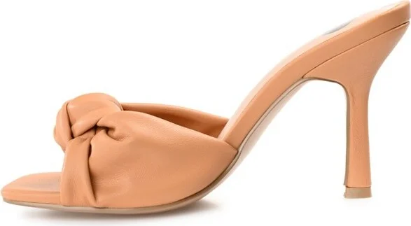 Journee Collection Women's Diorra Open Toe High Stiletto Pumps Tan - Image 2