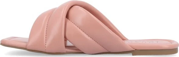 Journee Collection Women's Divyah Puff Strap Slide Sandals Tan - Image 11