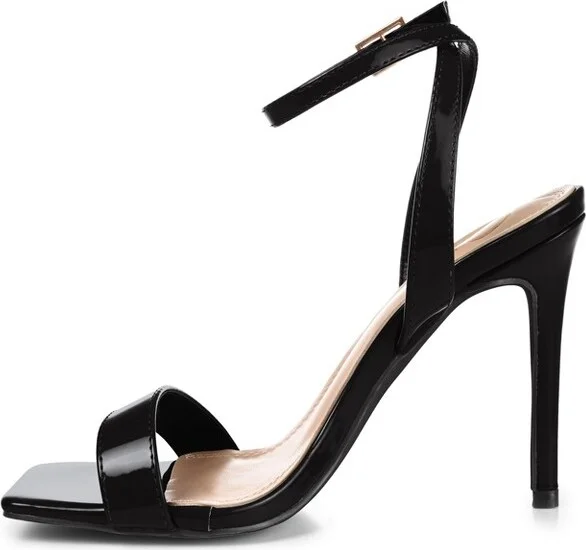 Journee Collection Women's Dorian Open Toe High Stiletto Pumps Black - Image 2