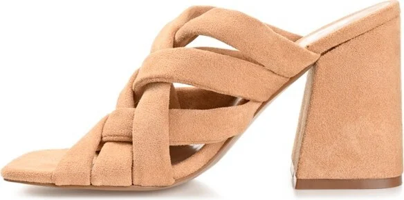 Journee Collection Women's Dorisa Open Square Toe Block Heel Sandals Ivory - Image 2