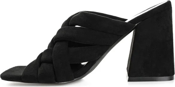 Journee Collection Women's Dorisa Open Square Toe Block Heel Sandals Ivory - Image 3