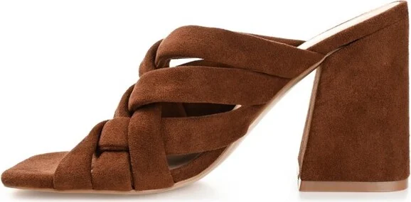 Journee Collection Women's Dorisa Open Square Toe Block Heel Sandals Ivory - Image 4
