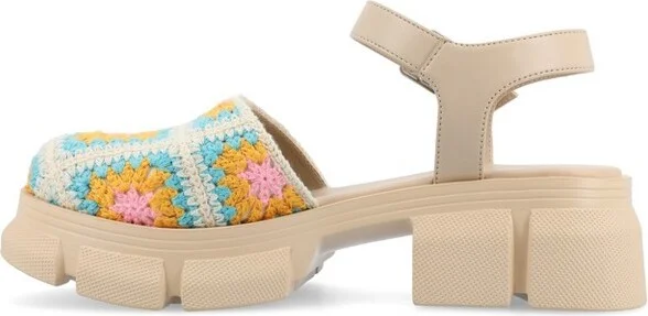 Journee Collection Women's Dorit Treaded Outsole Platform Round Toe Sandals, Nude - Image 2