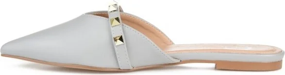 Journee Collection Women's Dreah Slip On Pointed Toe Mules Flats Grey - Image 5