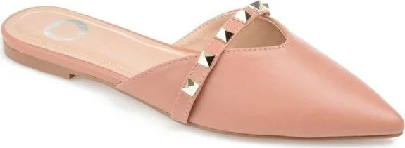 Journee Collection Women's Dreah Slip On Pointed Toe Mules Flats Grey