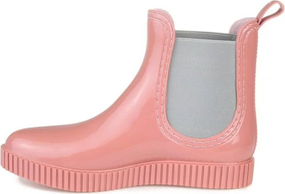 Journee Collection Women's Drip Almond Toe Rain Boots Taupe - Image 4