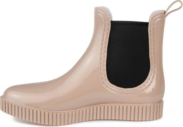Journee Collection Women's Drip Almond Toe Rain Boots Taupe - Image 5
