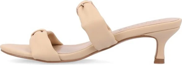 Journee Collection Women's Dyllan Kitten Heel Slip On Open Toe Pumps Nude - Image 2