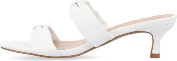 Journee Collection Women's Dyllan Kitten Heel Slip On Open Toe Pumps Nude - Image 5