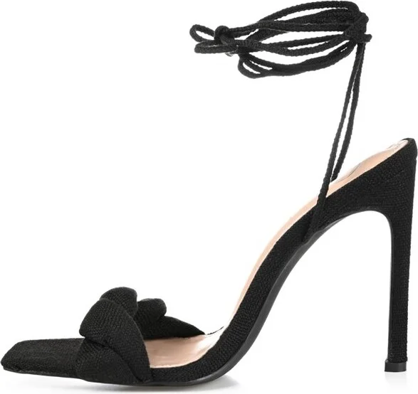 Journee Collection Womens Edelie Tru Comfort Foam Open Toe High Stiletto Pumps Black 6 - Image 2